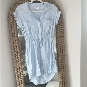 Blue Striped Shirt Dress